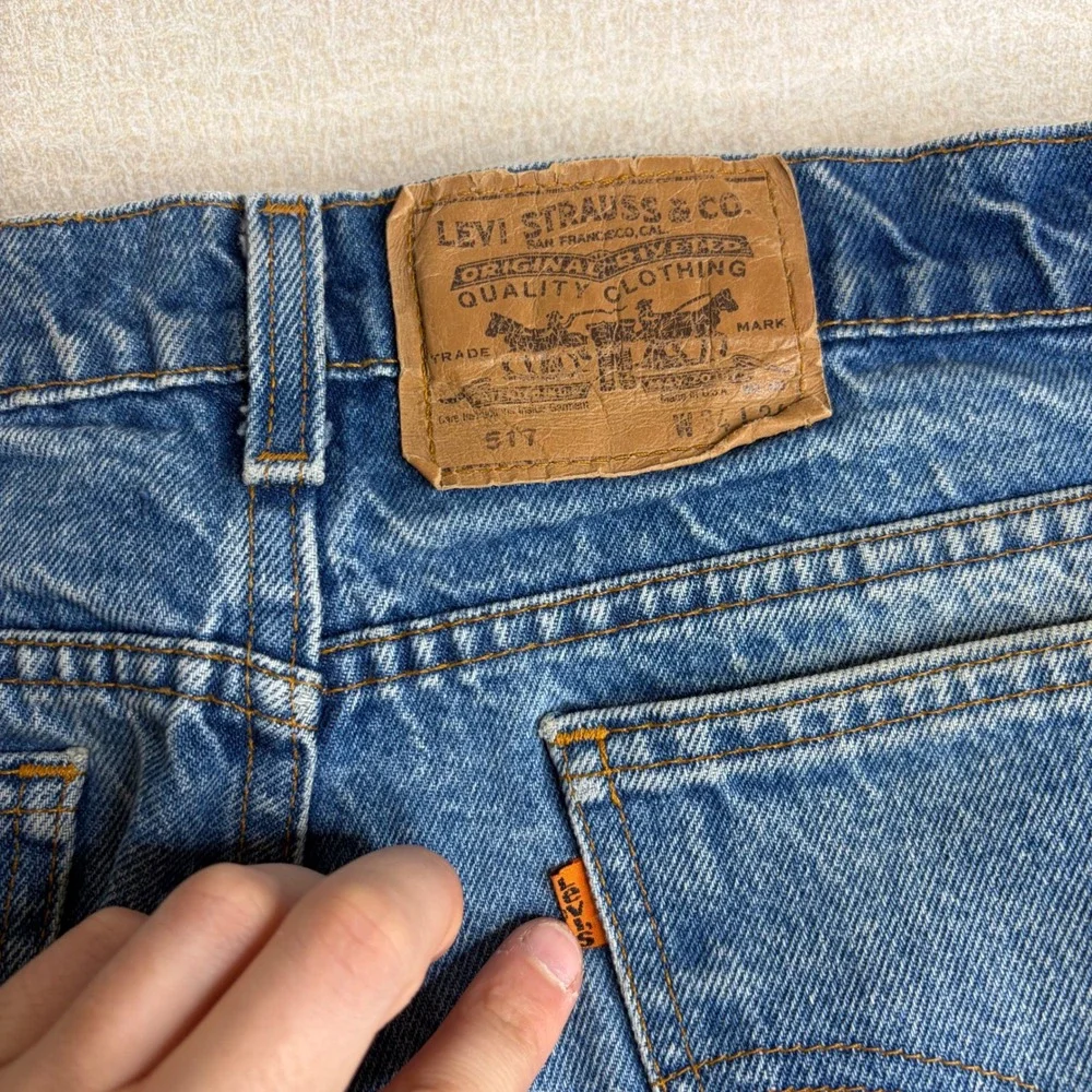 Vintage Levis 517 Orange Tab Jeans Mens 34x32 (32x33) Bootcut Made in USA